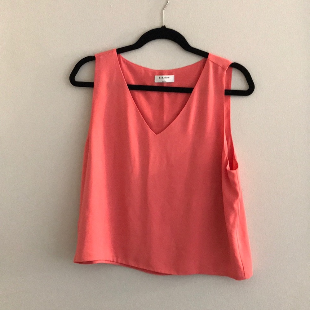 Aritzia Babaton Slightly Cropped Pink Tank Top